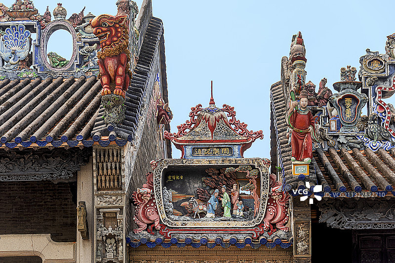 顺德祠堂南海庙，岭南古建筑的代表之一顺德乐从陈家祠图片素材