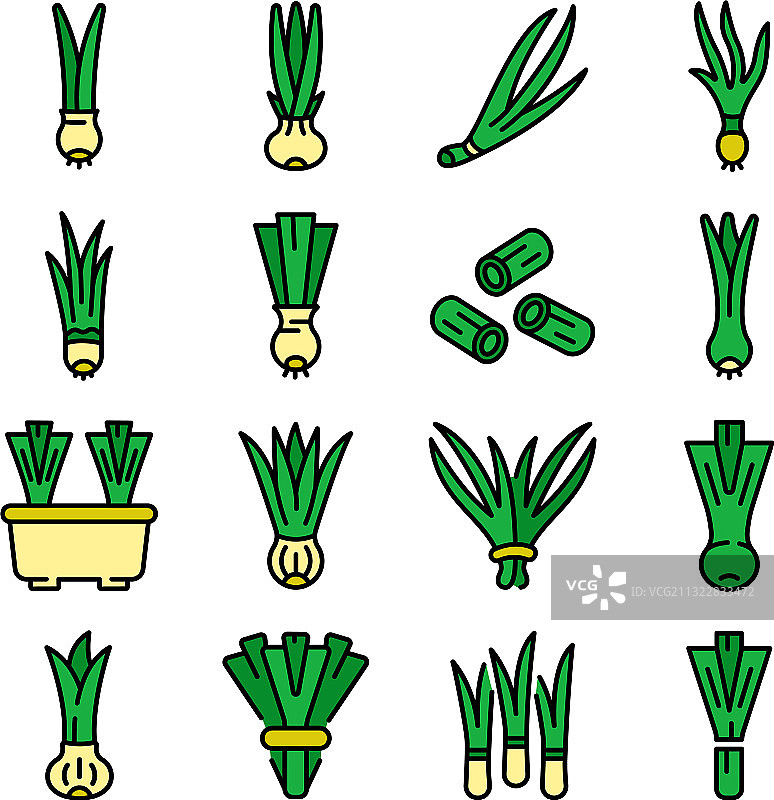 韭菜图标扁平化设计图片素材