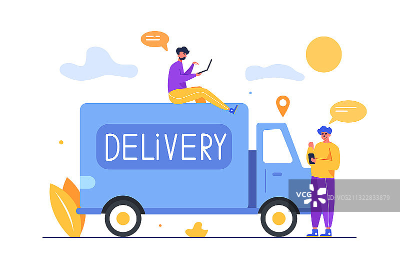 两个男人正在运输货物图片素材