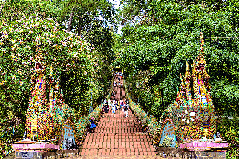 东南亚泰国泰北清迈双龙寺素贴寺图片素材