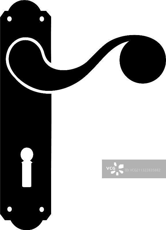 白色背景上的门把手图标图片素材