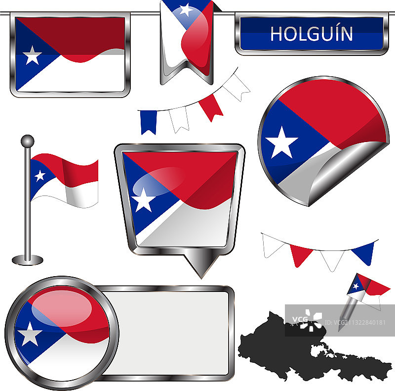 古巴奥尔金光面旗帜图片素材