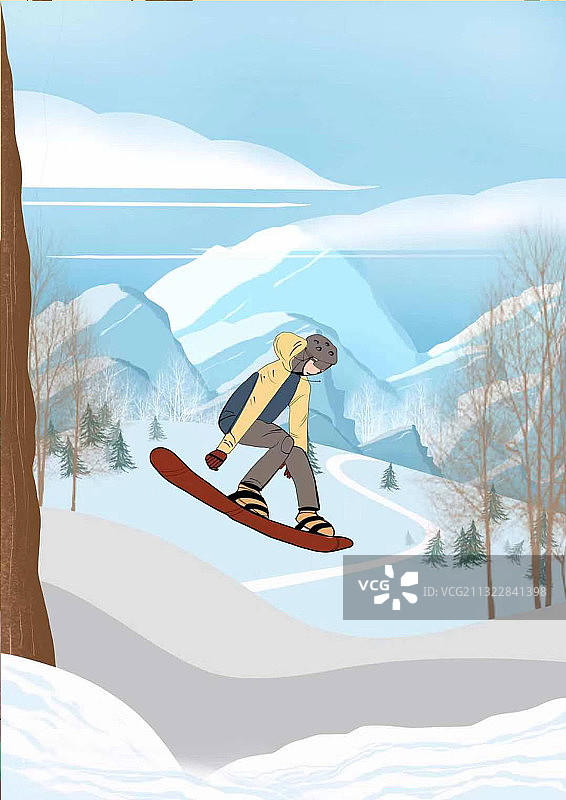 滑雪少年图片素材