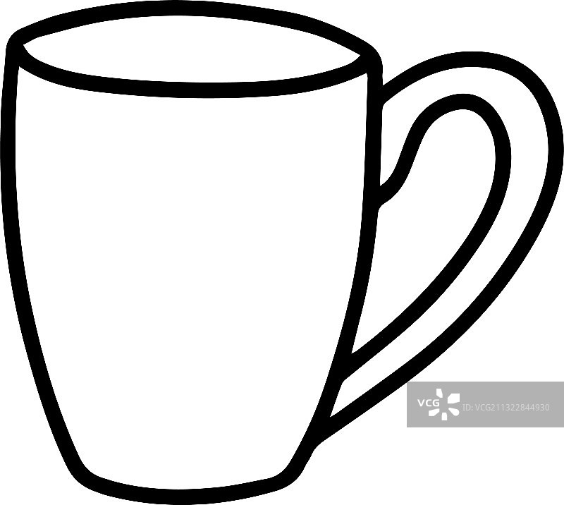白色背景上的马克杯涂鸦图片素材