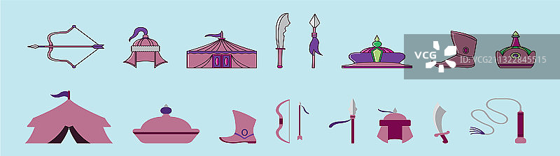 蒙古国卡通图标设计图片素材