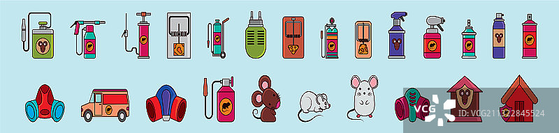 卡通捕鼠器图标设计合集图片素材