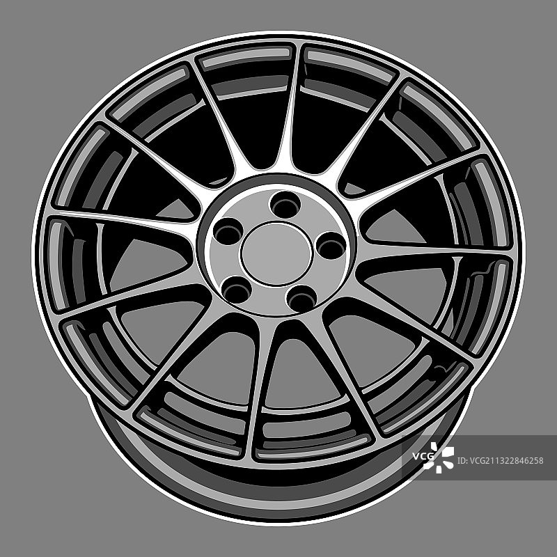 彩色汽车轮毂 12图片素材