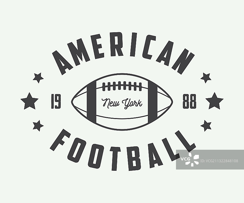 复古地毯和美式橄榄球标签图片素材