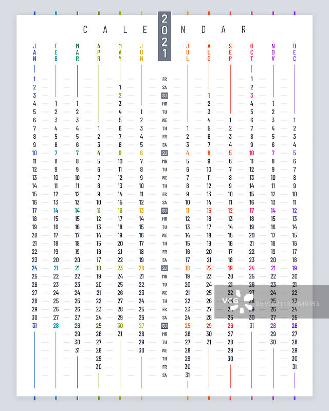 2021年线性海报日历设计图片素材