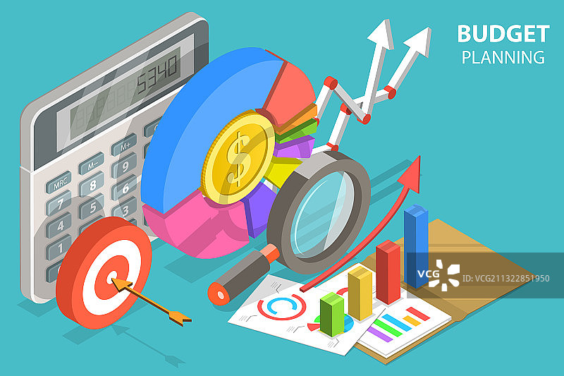 三维等距平面概念图片素材