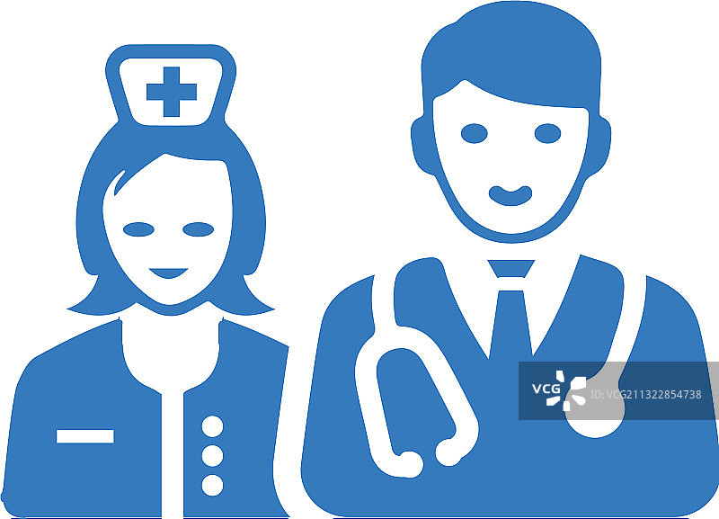 医生医疗团队蓝色图标图片素材