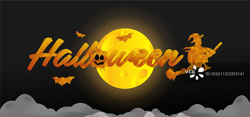 手绘万圣节之夜背景设计图片素材