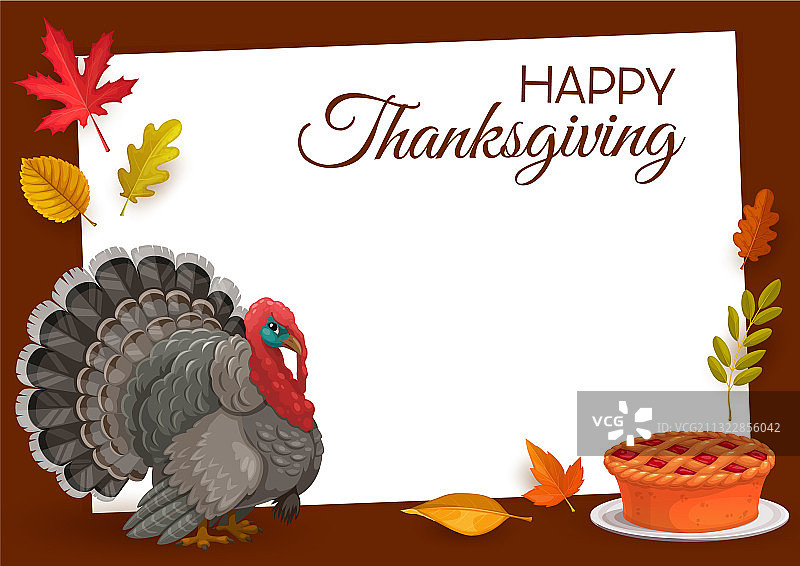 感恩节火鸡馅饼边框图片素材