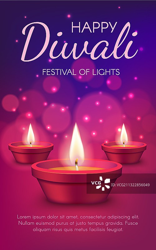 排灯节印度宗教油灯图片素材