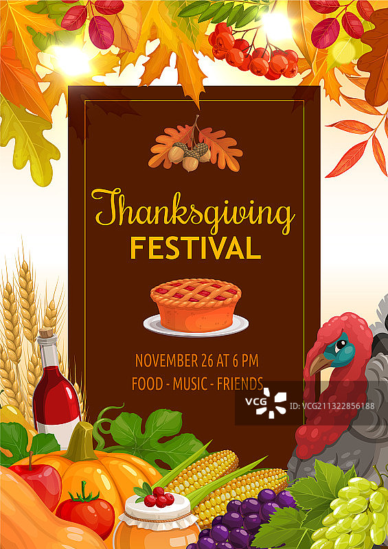 感恩节节日宣传单南瓜派图片素材