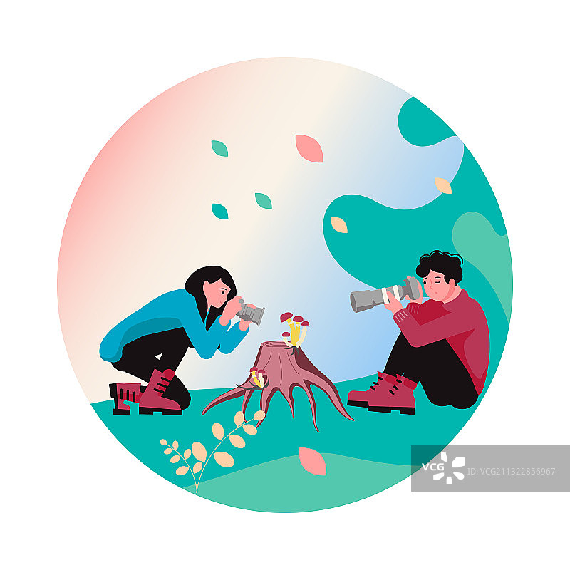 男人和女人背包客图片素材