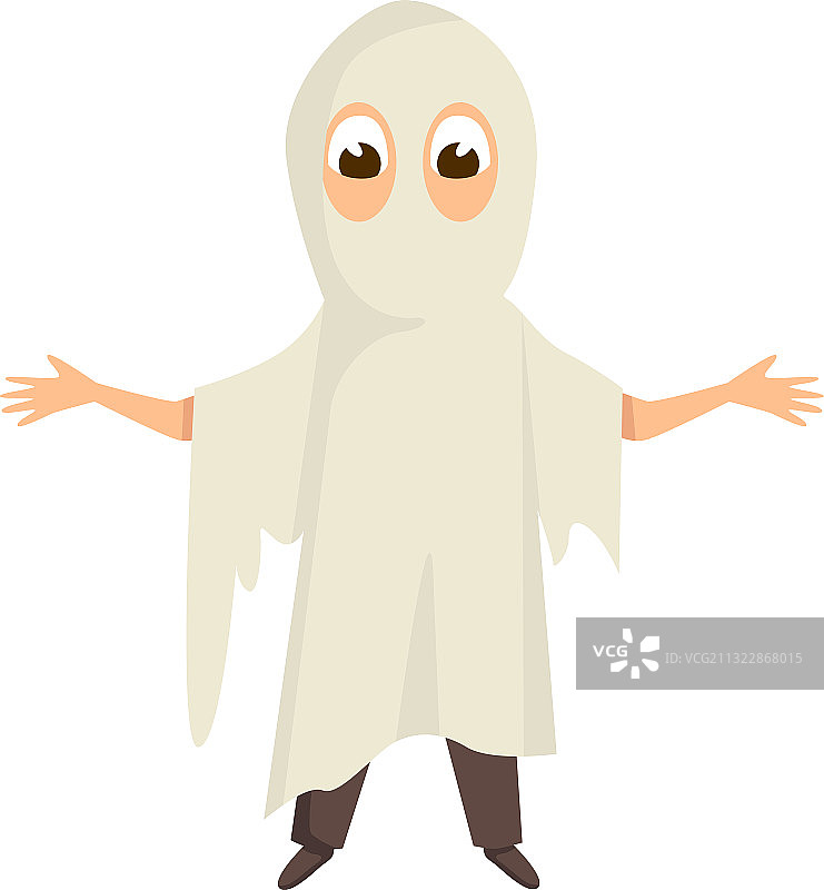 万圣节幽灵服装扮的可爱男孩图片素材
