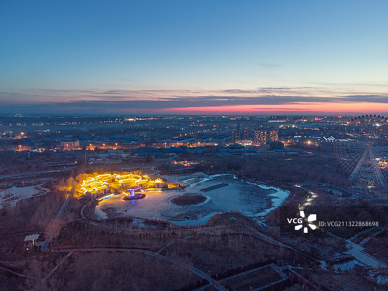吉林省四平市植物园夜景图片素材