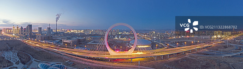 吉林省四平市旭日立交桥全景图片素材