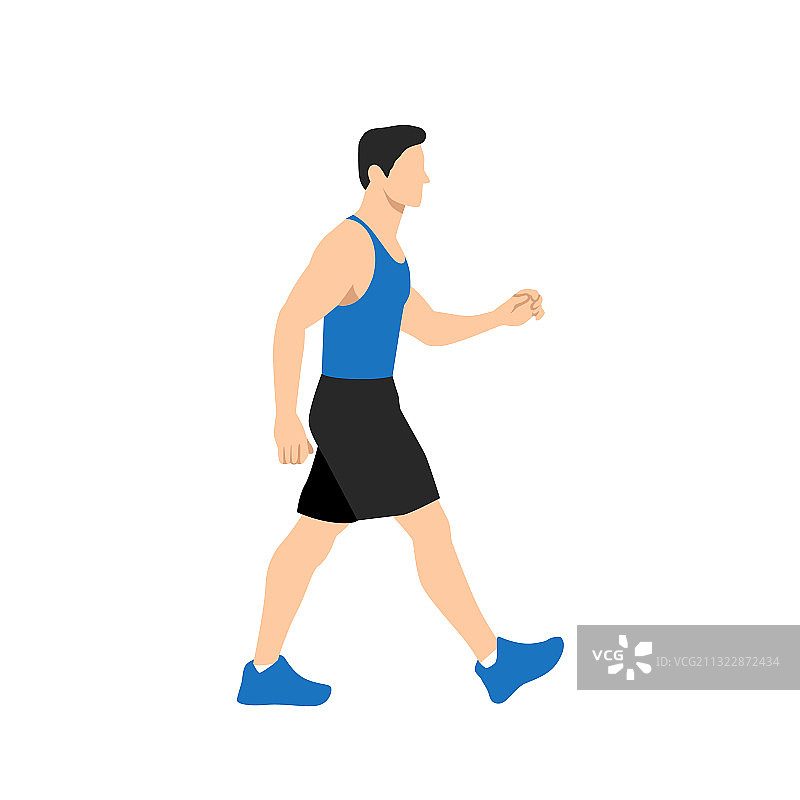 男子步行进行有氧训练图片素材