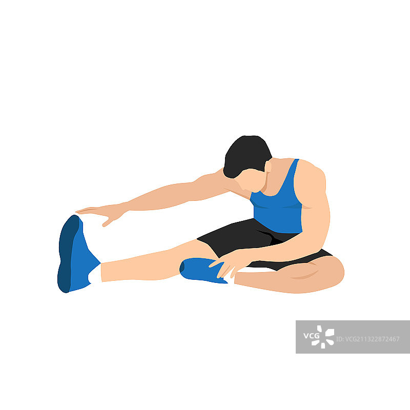坐姿拉伸身体热身图片素材