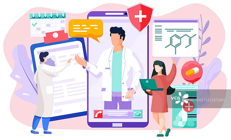 手机屏幕显示在线医生图像图片素材