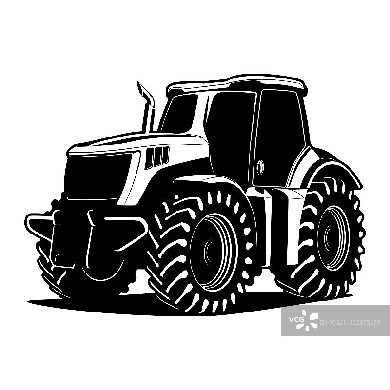 拖拉机黑白图片素材