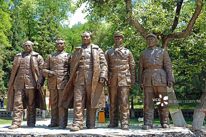 延安枣园革命旧址雕塑图片素材