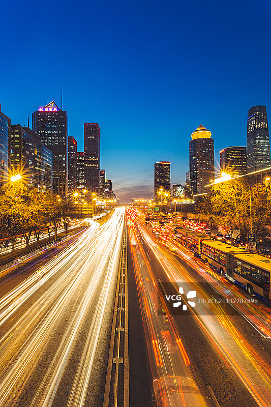 北京CBD夜景图片素材