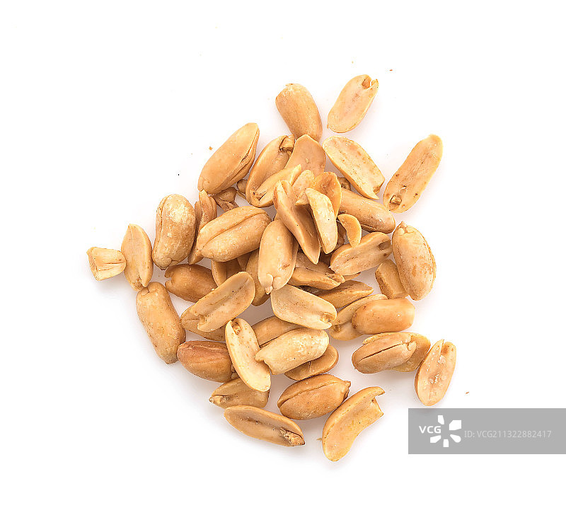 特写：白色背景上的花生图片素材