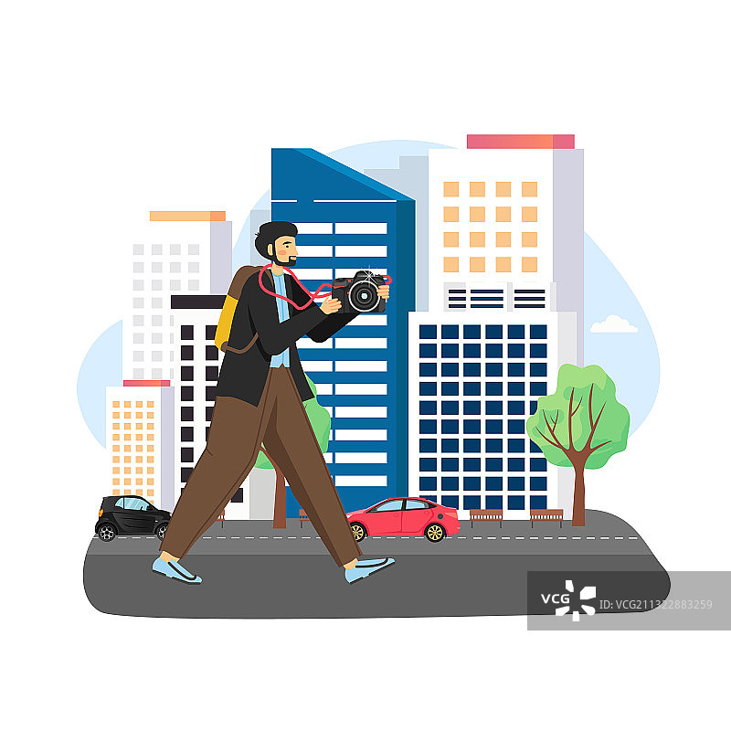 城市旅行男游客图片素材