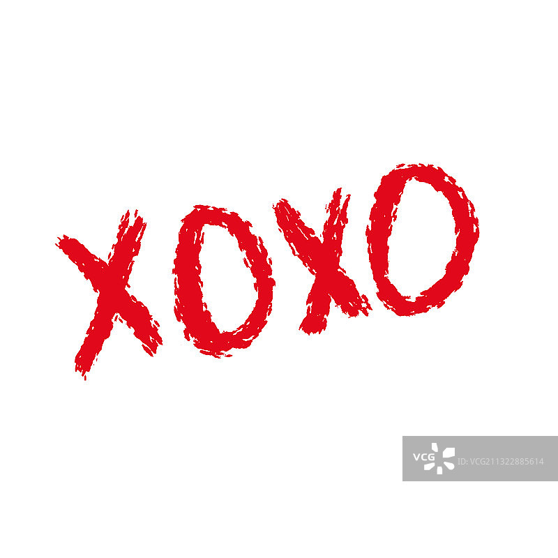 XOXO笔刷字和唇膏图片素材