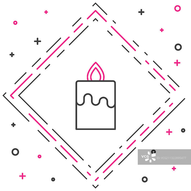 线条燃烧的蜡烛图标图片素材