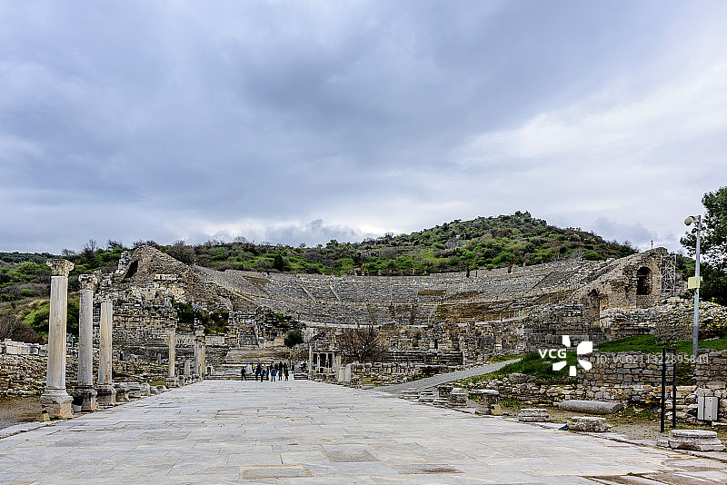 土耳其小亚细亚以弗所古城遗址大剧场图片素材