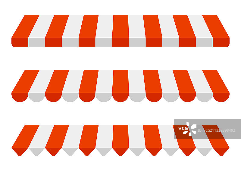 红白条纹遮阳篷套装模型图片素材