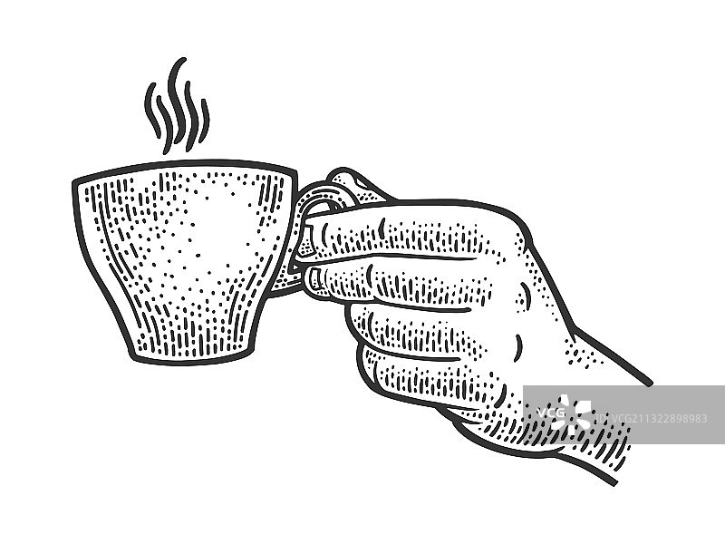 手绘浓缩咖啡杯图片素材