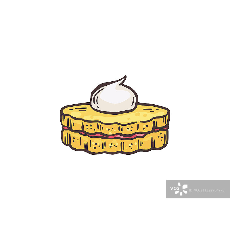 奶油素描卡通小蛋糕或饼干图片素材