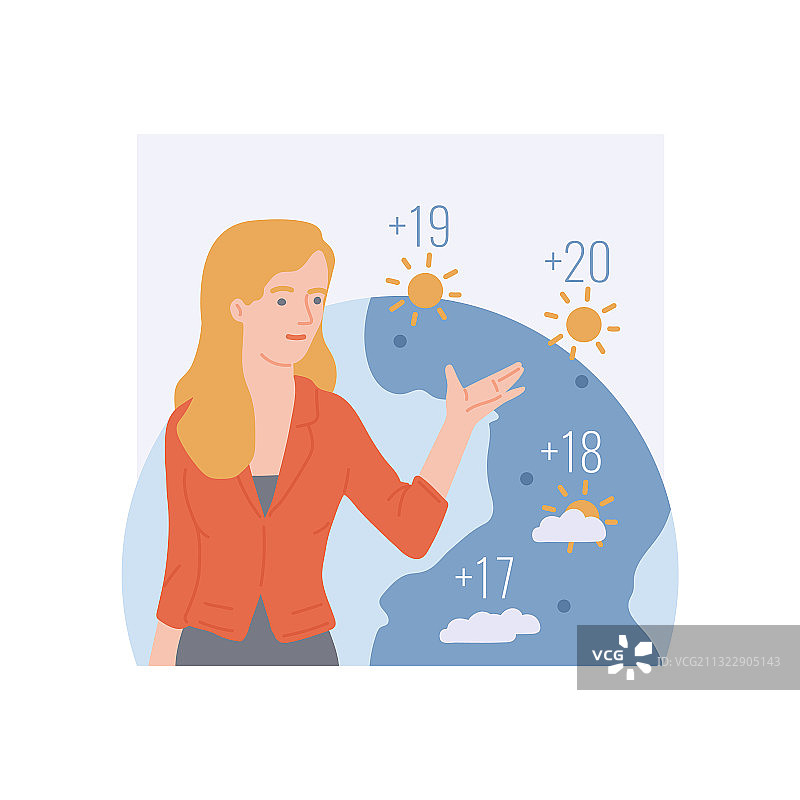 天气预报电视节目女主持人图片素材