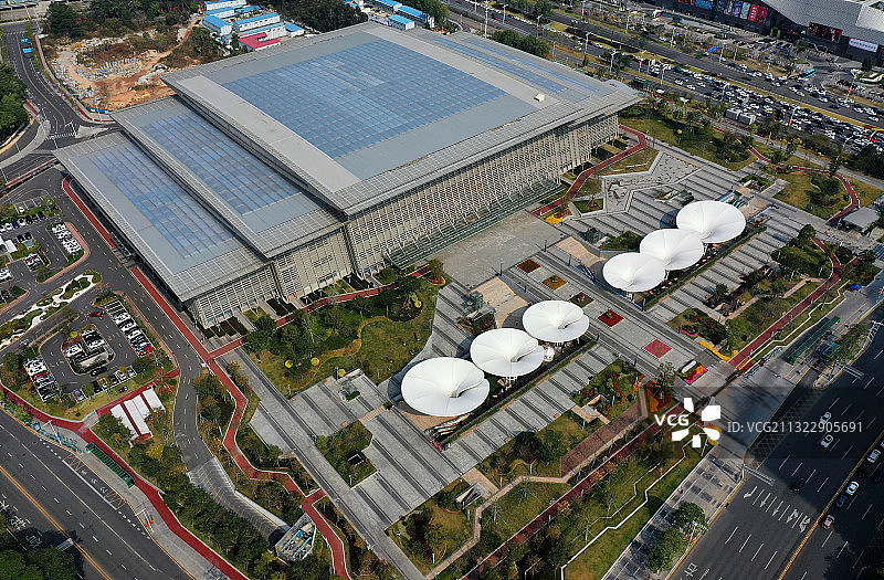 广东省东莞市国际展览中心航拍图片素材