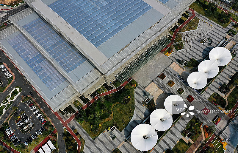 广东省东莞市国际展览中心航拍图片素材