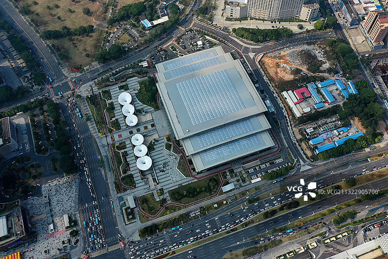 广东省东莞市国际展览中心航拍图片素材
