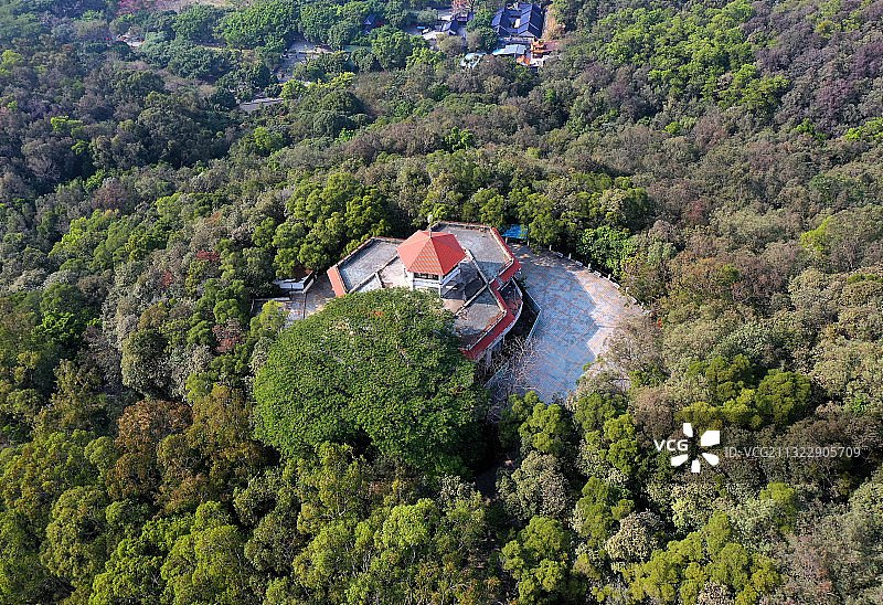 广东省东莞市旗峰公园航拍图片素材