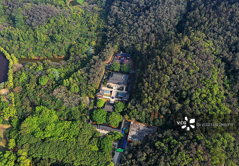 广东省东莞市旗峰公园航拍图片素材