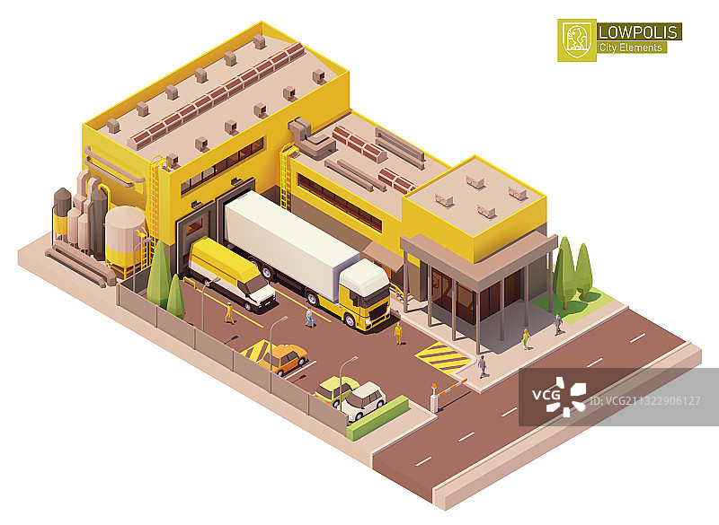 2.5D工厂建筑图片素材