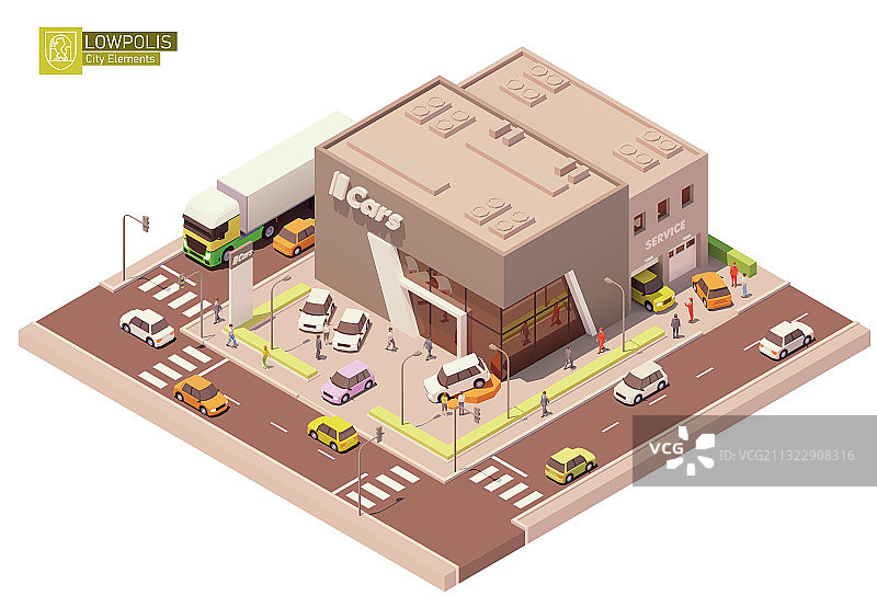 2.5D汽车经销店服务站图片素材