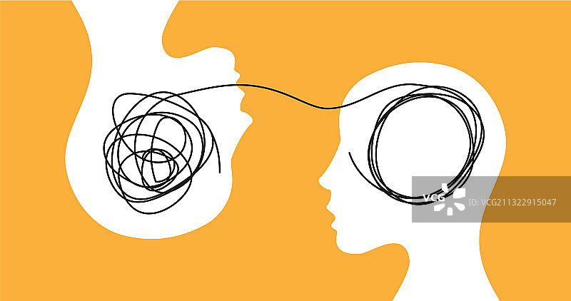 女性头部与线图片素材