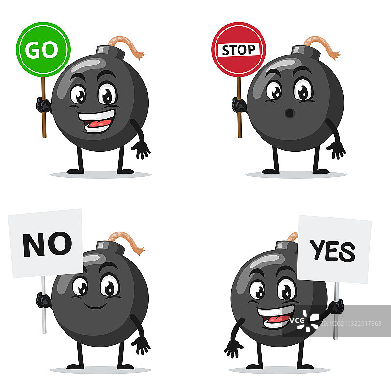 炸弹卡通吉祥物图片素材