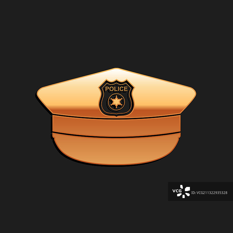 金色警察帽徽章图标图片素材
