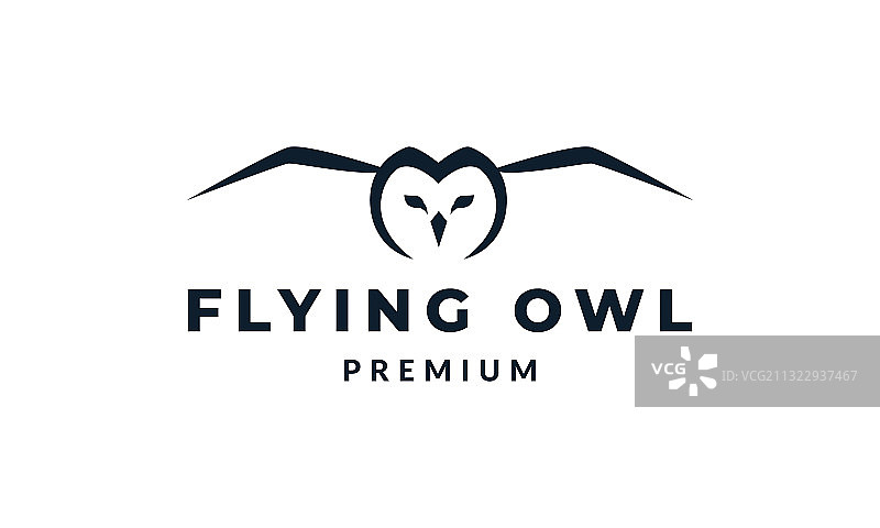 猫头鹰线条现代Logo设计图片素材