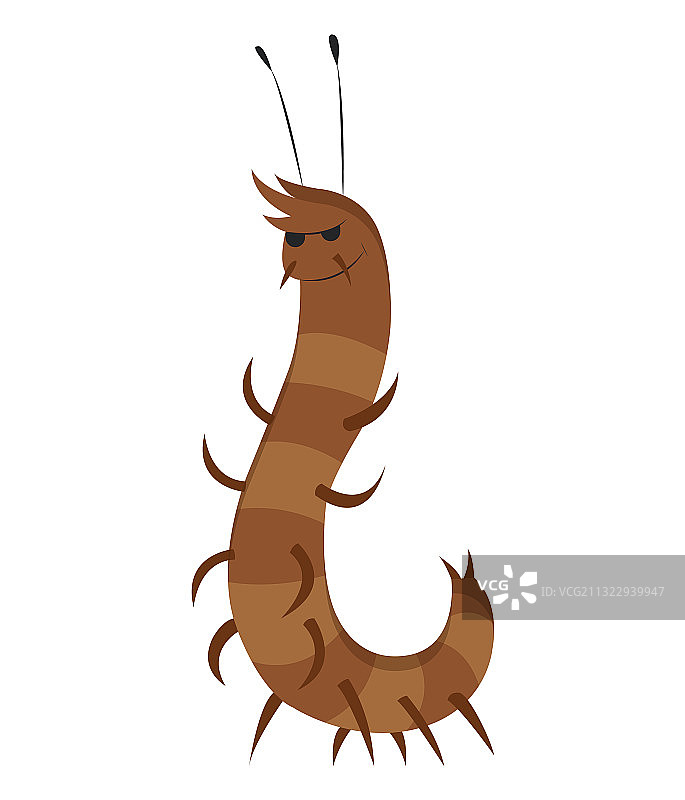 白色背景下的趣味卡通昆虫图片素材